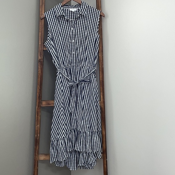 Gingham Ruffled-Hem Dress, Created for Macy's. High low hem. Excellent Pre~Loved - Picture 5 of 12